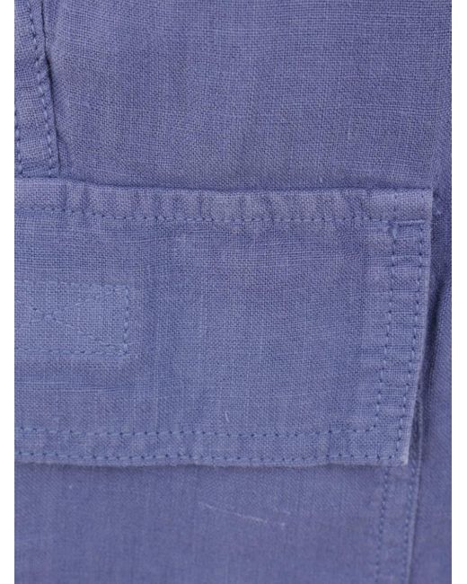 Vilebrequin Blue Drawstring Linen Shorts for men