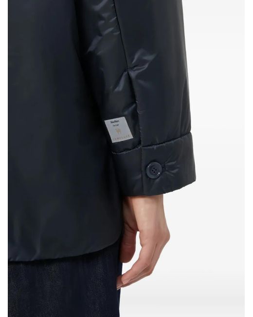Max Mara Blue Gesteppte Jacke mit Knopfleiste