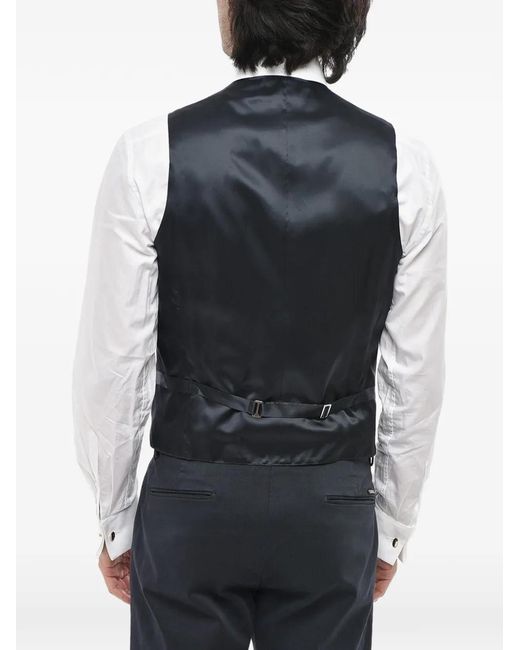 Corneliani Blue Single-Breasted Waistcoat for men