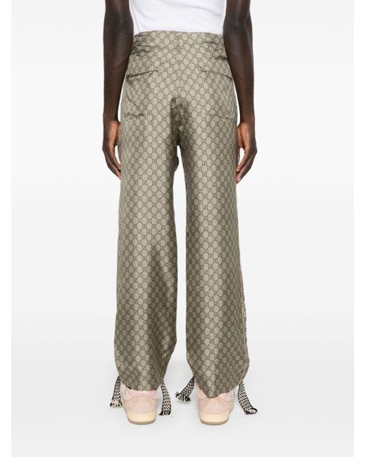 Gucci Natural Gg Supreme Silk Trousers for men