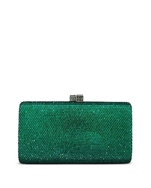 Serpui Green Clutch mit Kristallverzierung