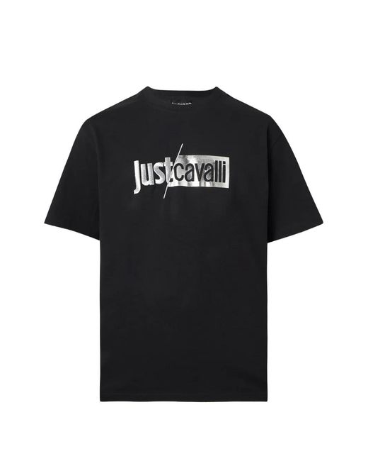 Just Cavalli Black Logo-Print T-Shirt for men