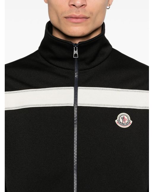 Moncler Black Contrast Panel Track Jacket for men
