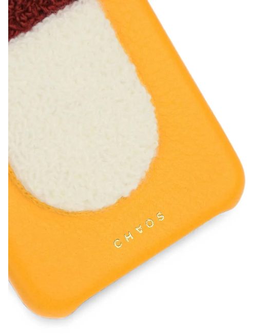 Chaos Orange Pill-Patch Leather Iphone Case