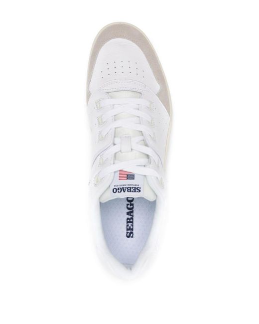 Sebago White Hurricane Leather Sneakers