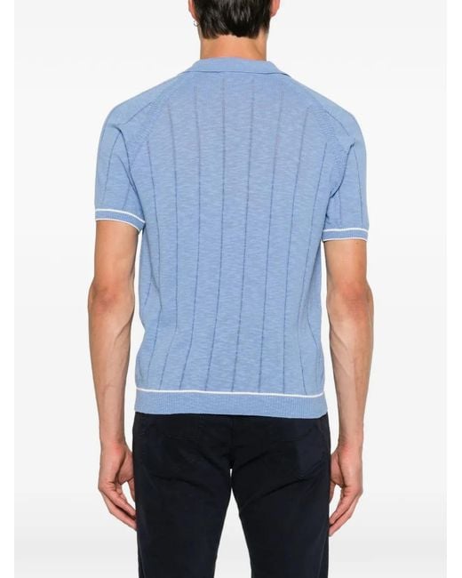 Jeordie's Blue Vertical-Stripe Short-Sleeve T-Shirt for men