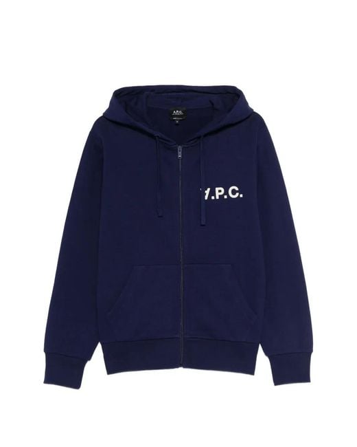 メンズ A.P.C. ジップ パーカー ブルー | Lyst