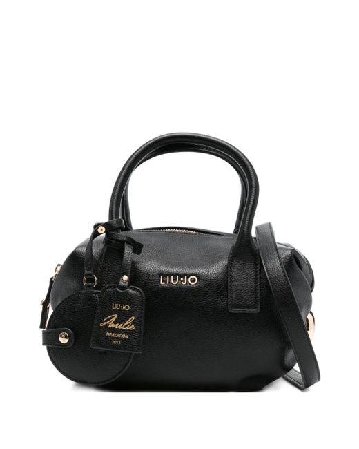 Bolso shopper con charm y asa redonda Liu Jo de color Black