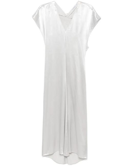 Patrizia Pepe White Satin Midi Dress
