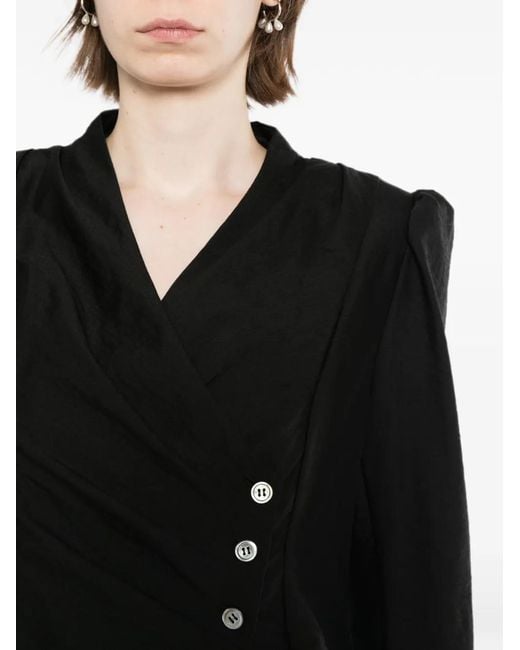 FETICO Black Draped Wrap Blazer