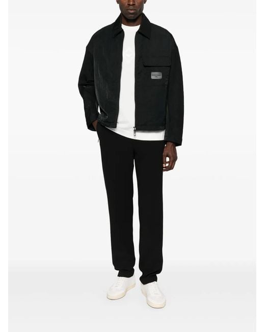 Emporio Armani Black Logo-Patch Jacket for men