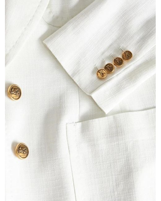 Etro White Slub Fabric Jacket