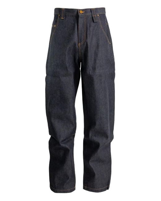 Willy Chavarria Blue Topstitched Jeans for men