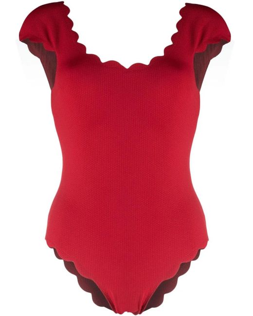 Marysia Swim Badpak Met Gewelfde Afwerking in het Red