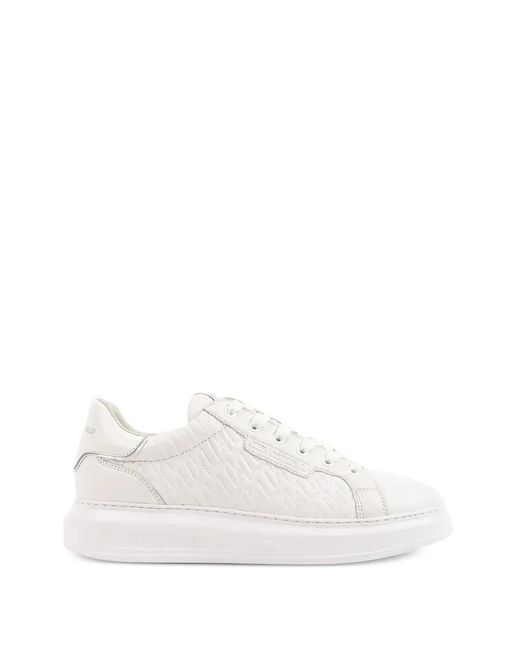 Karl Lagerfeld White Monogram Kapri Sneakers for men