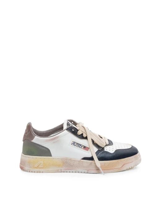 Autry White Medalist Low-Top Sneakers for men