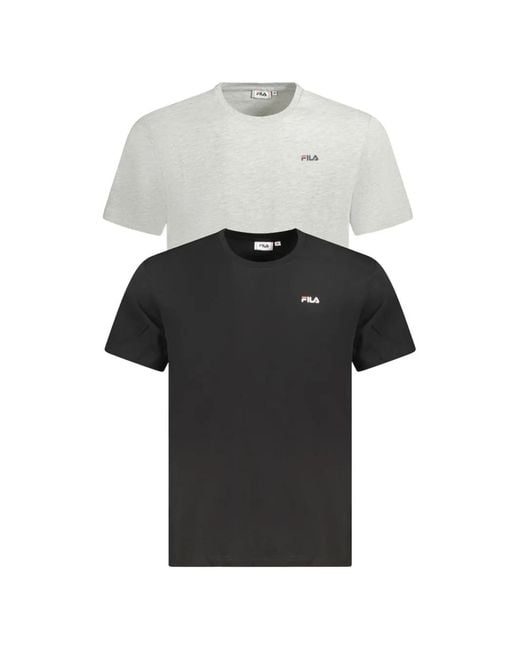 Fila White Logo-Detail T-Shirt (Pack Of Two) for men