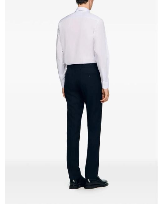 Sandro Blue Wool Suit Trousers for men