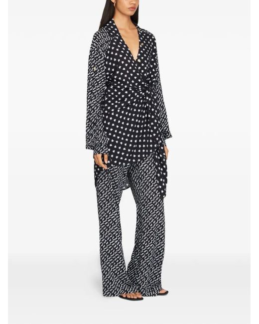 Donde Esteban Gray Stars Waves Trousers