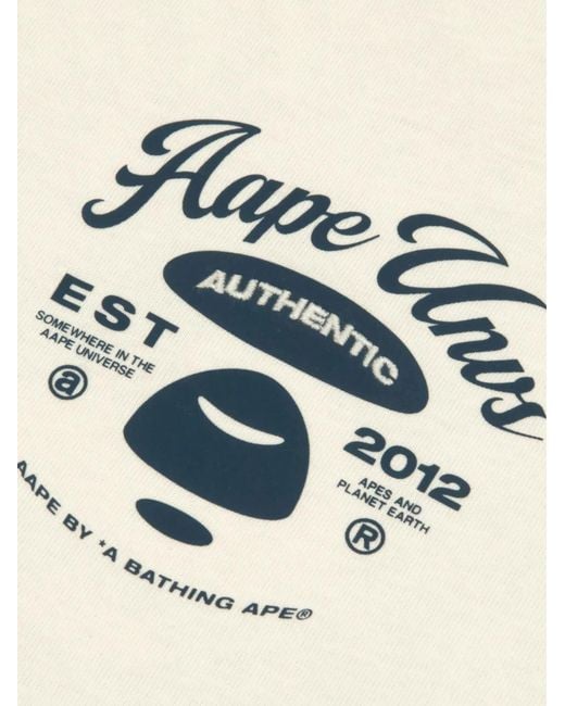 Aape By A Bathing Ape White Graphic T-Shirt for men