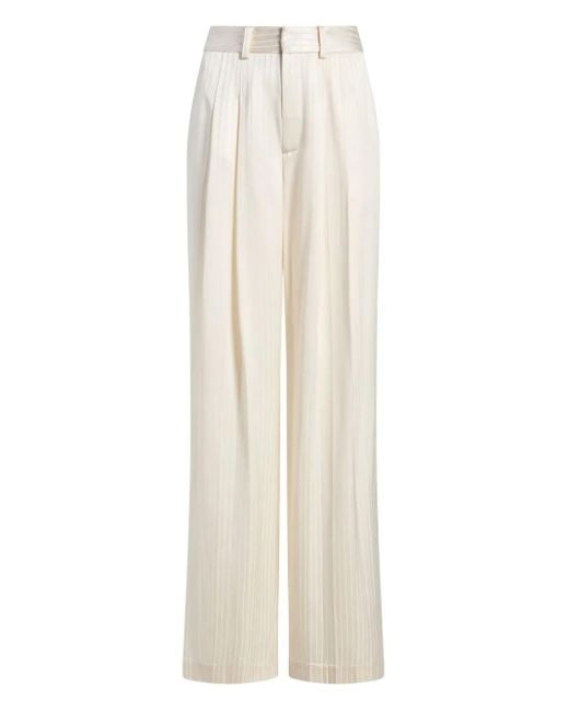Pantalones Georgia de satén a rayas Cinq À Sept de color White