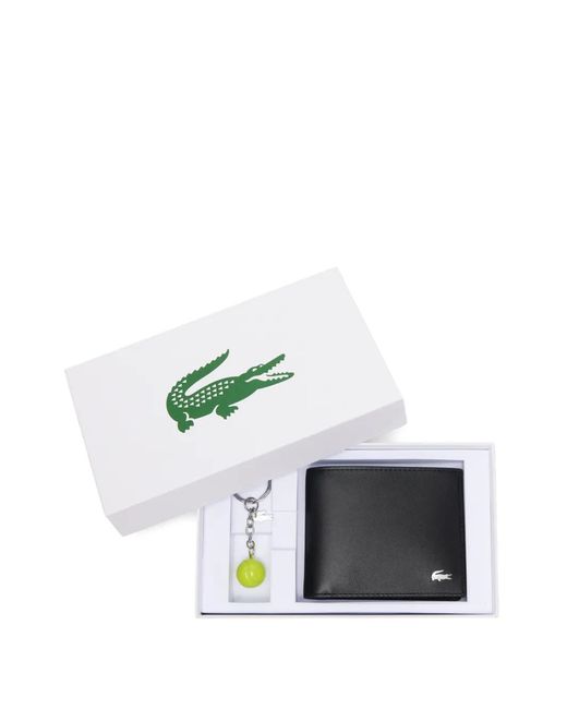Lacoste Black Logo Leather Wallet for men