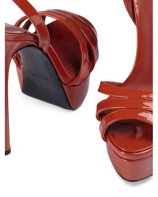 Le Silla White Lola Patent-Calf-Leather Sandals