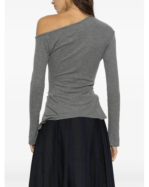 Vivienne Westwood Gray Orb-Embroidered Long-Sleeve T-Shirt