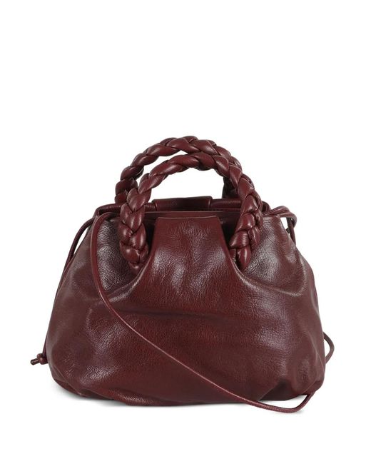 Hereu Red Braided-Handles Tote Bag