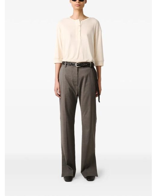 Studio Nicholson Gray Mitra Split Hem Trousers