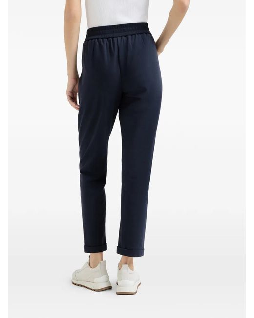 Brunello Cucinelli Blue Drawstring-Fastening Trousers