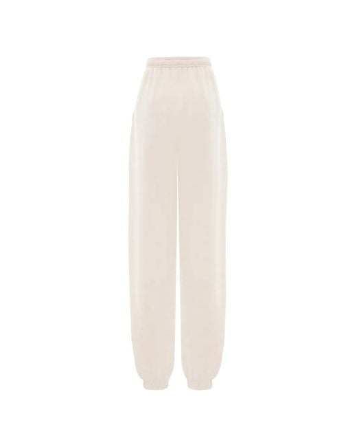 ANNAFOXY White Pantalon De Jogging Calme À Lien De Resserrage