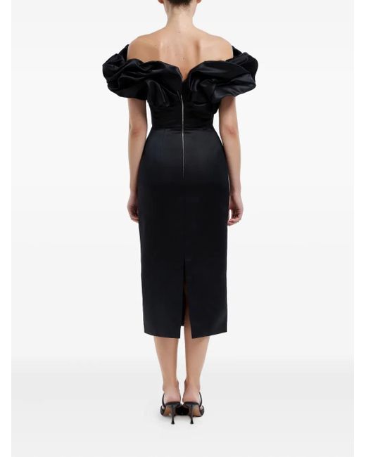 POST MERIDIEM Black Meringue Midi Dress