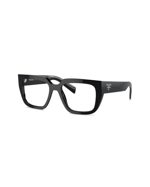 Prada Black Logo-Lettering Square Glasses