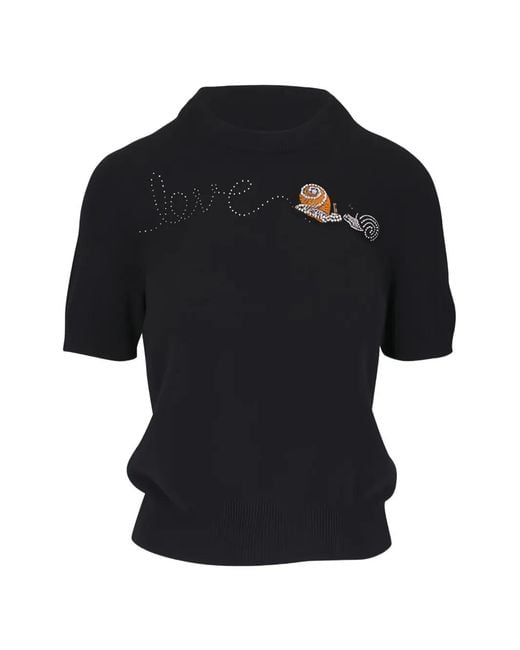 Libertine Black Snail Love Short-Sleeve Sweater