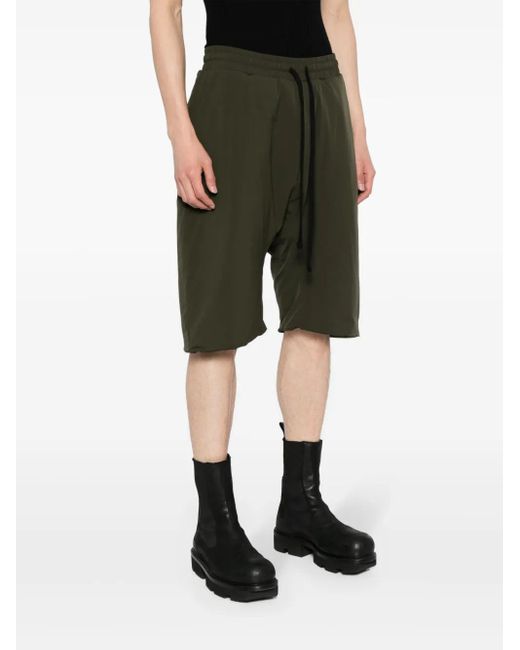 Thom Krom Green Drawstring Drop-Crotch Shorts for men