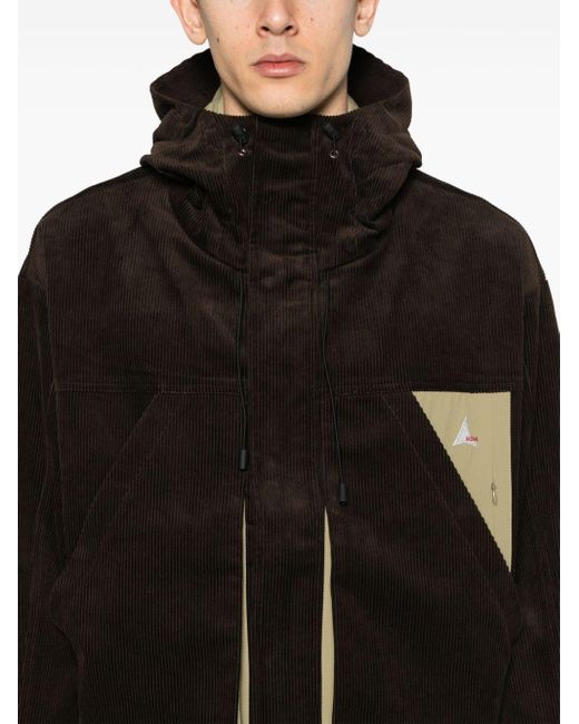 Roa Black Corduroy Hooded Jacket for men
