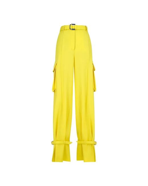 The Attico Yellow Belted Cargo Trousers