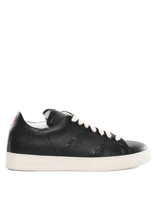 Kiton Sneakers Aus Strukturiertem Leder in Black für Herren