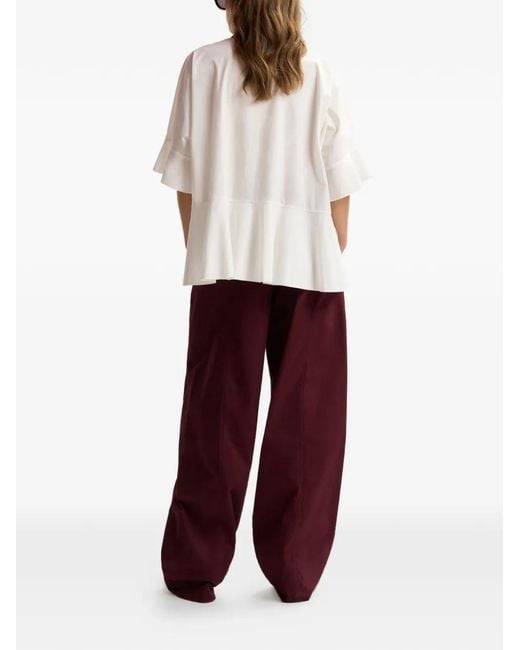 Essentiel Antwerp Purple Twisted-Seam Pleated Trousers