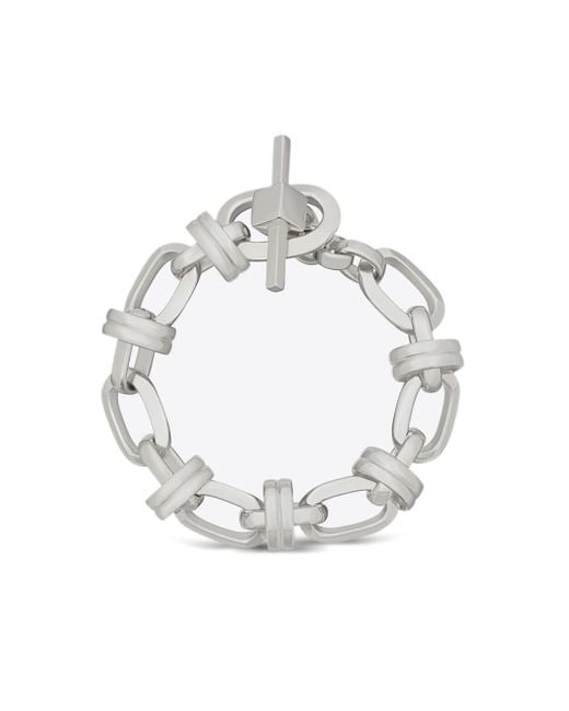 Saint Laurent White Deco Chain Bracelet for men