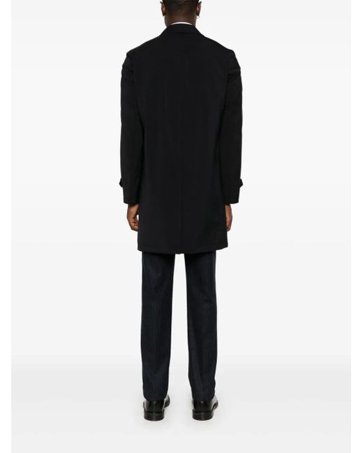 Herno Black Logo Plaque Coat for men