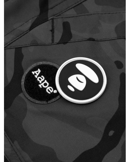 Aape By A Bathing Ape Gray Moonface-Patch Cargo Shorts for men
