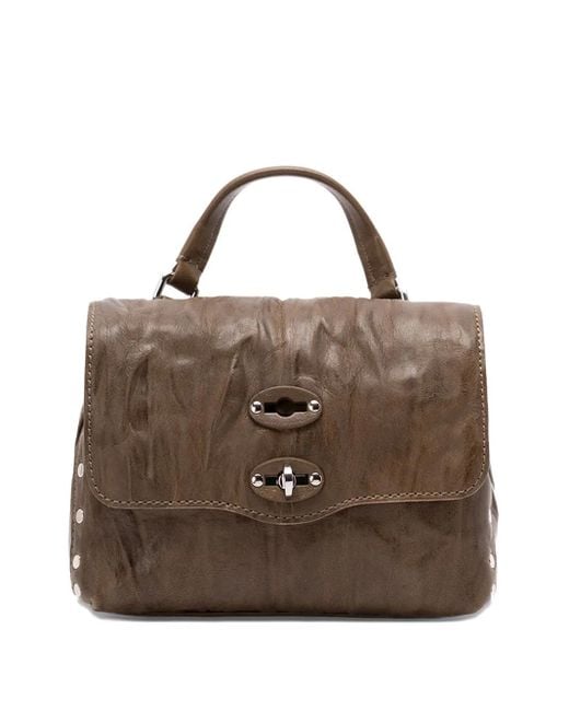 Borsa Tote Con Borchie di Zanellato in Brown