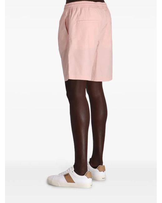HUGO Pink Dan Drawstring Cotton Shorts for men