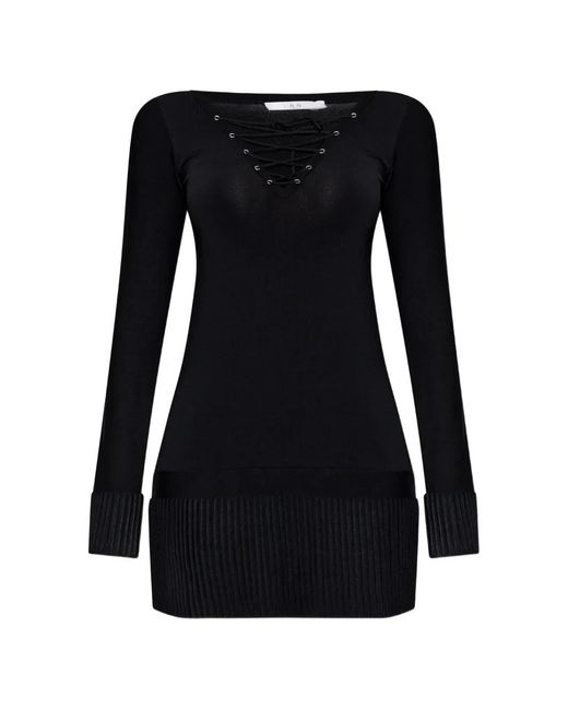 IRO Black Floca Pleated Mini Dress