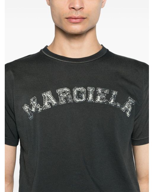 メンズ Maison Margiela Logo-print Cotton T-shirt Black