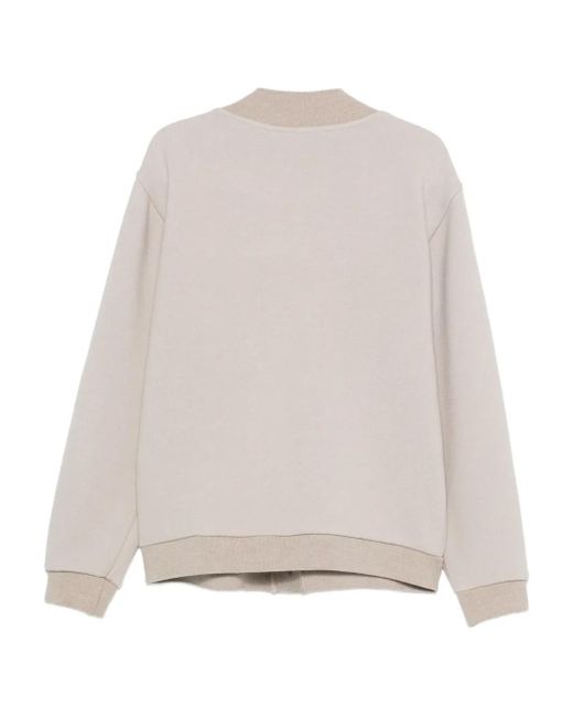 Barena White Buttoned Contrast-Panel Cardigan for men