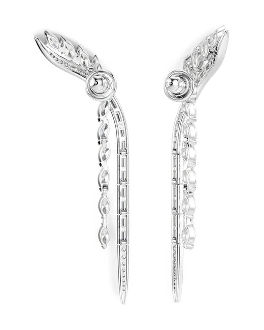 Swarovski White Crystal-Embellished Drop Earrings