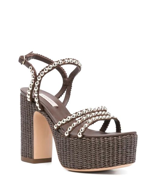Casadei Brown 120Mm Isa Studsway Platform Sandals